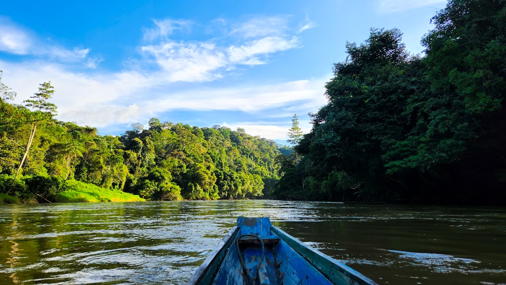 a boat on a river