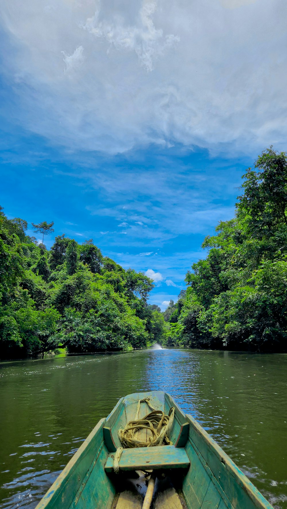 a boat on a river