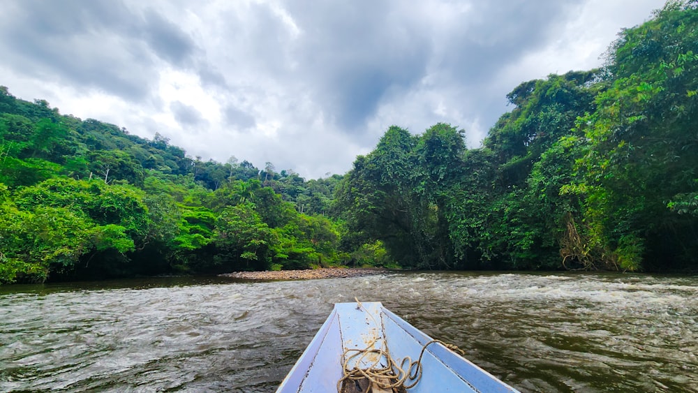 a boat on a river