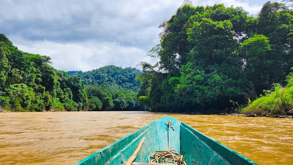 a boat on a river