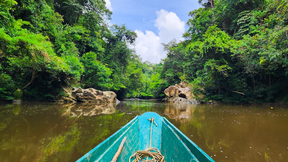 a boat on a river