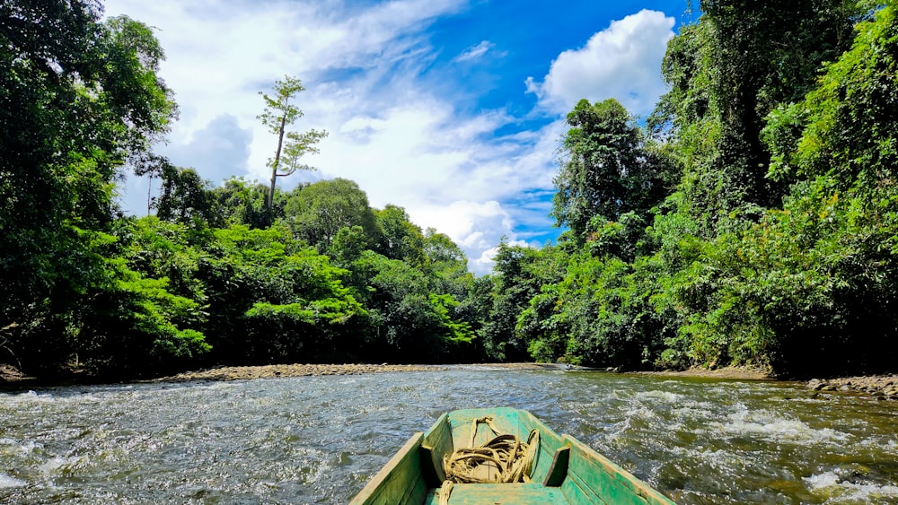 a boat on a river