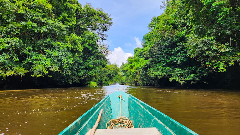 a boat on a river