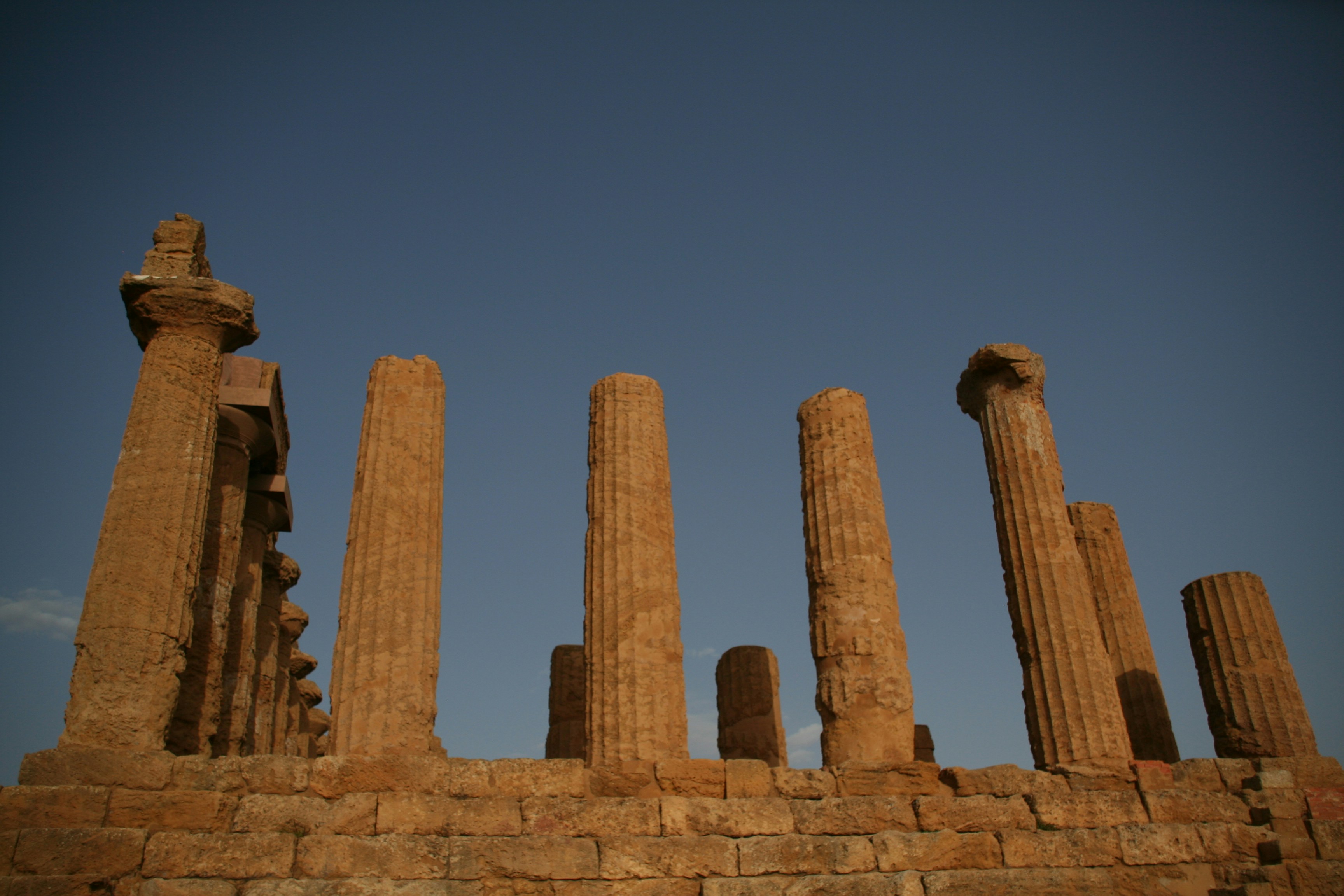 a group of tall pillars