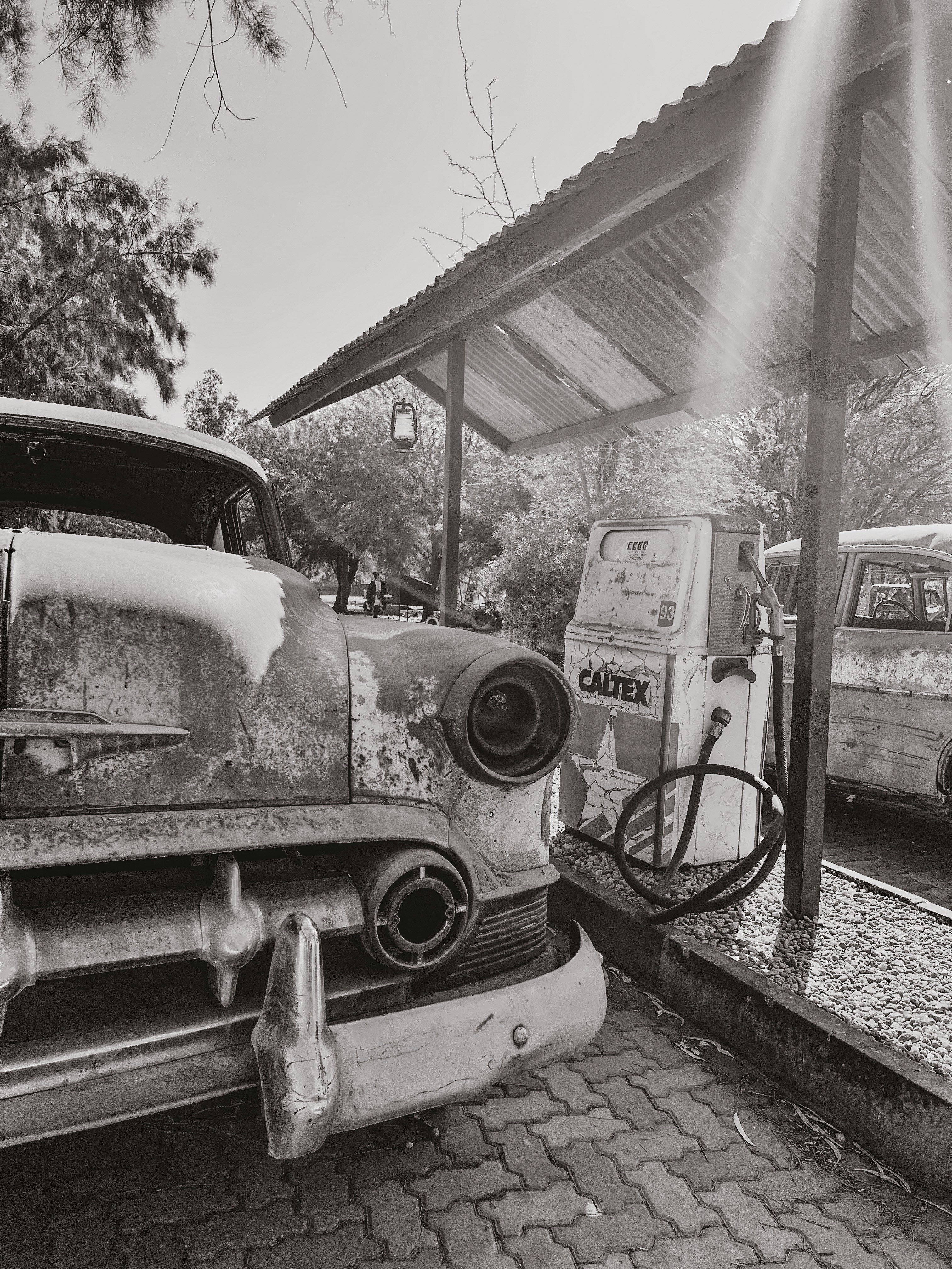 a car with a damaged front end