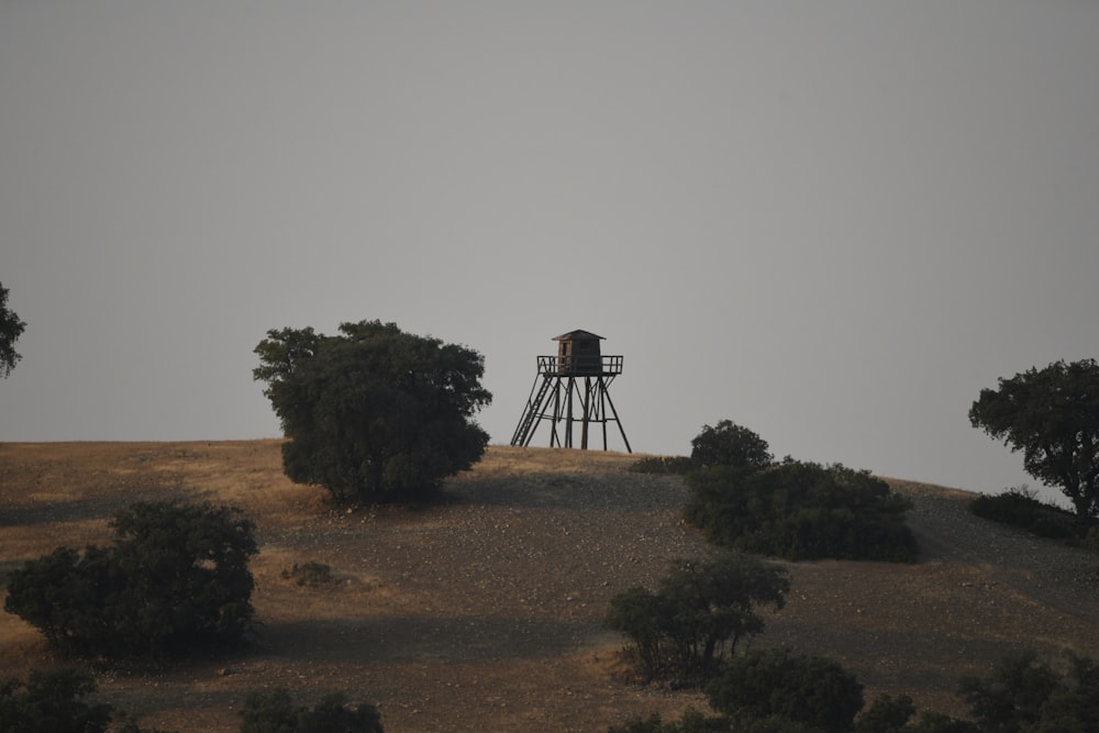 a tower in a field