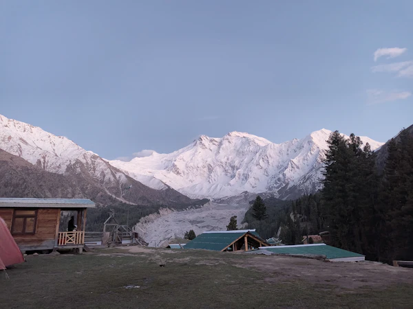 Fairy Meadows cottages with Nanga Parbat, Gilgit-Baltistan Pakistan