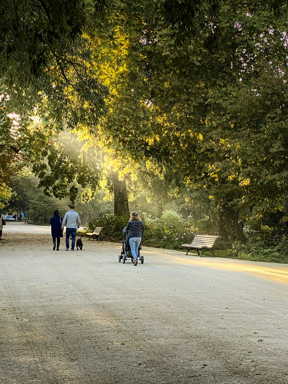 people walking down a street