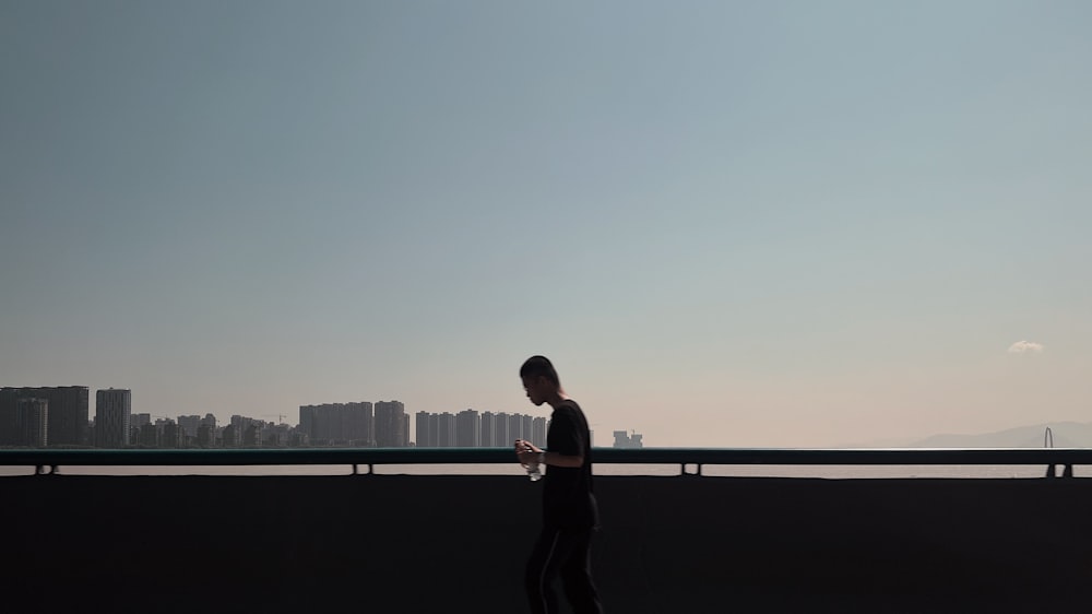 a man standing on a rooftop