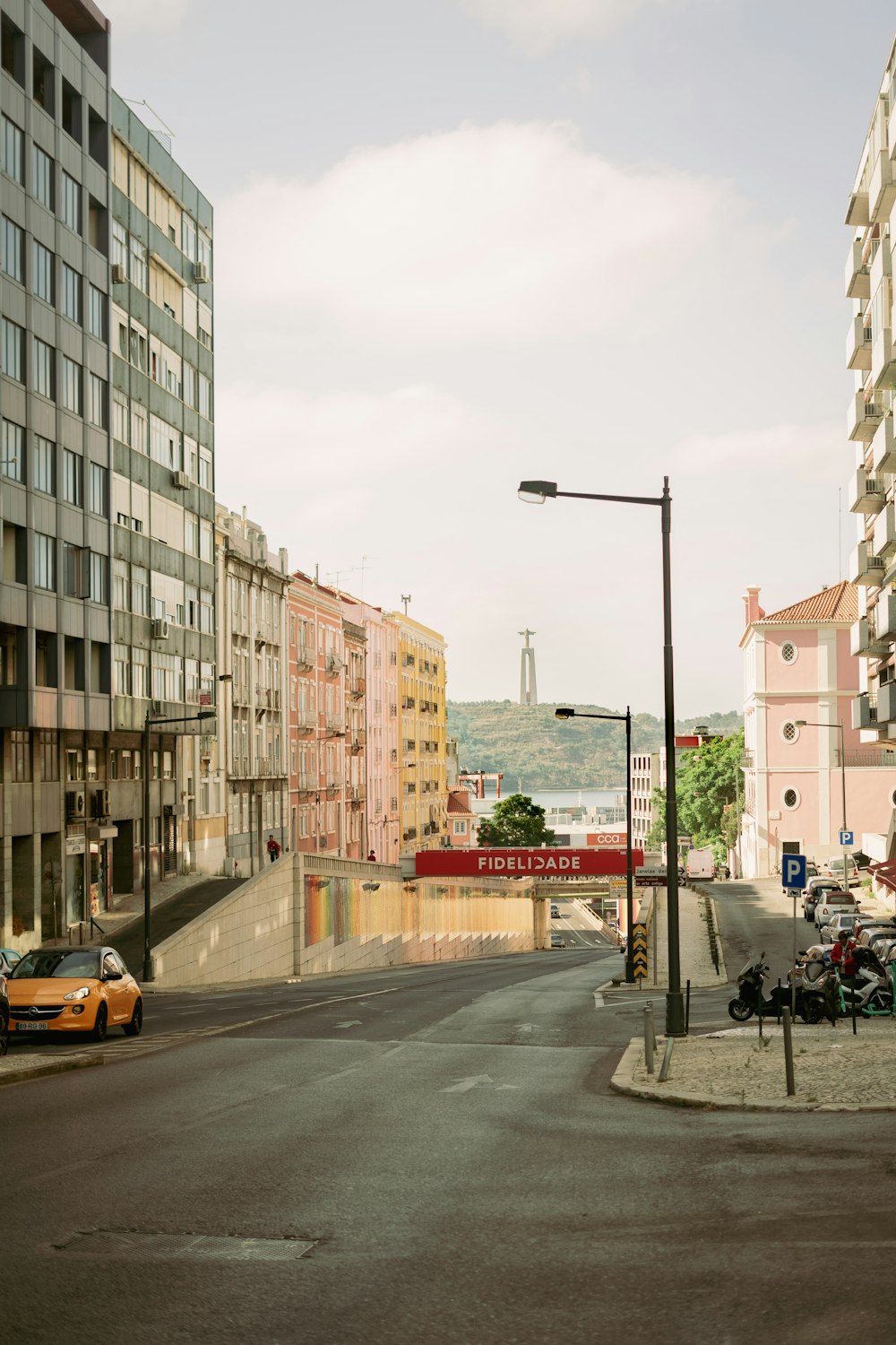 a street with buildings on either side