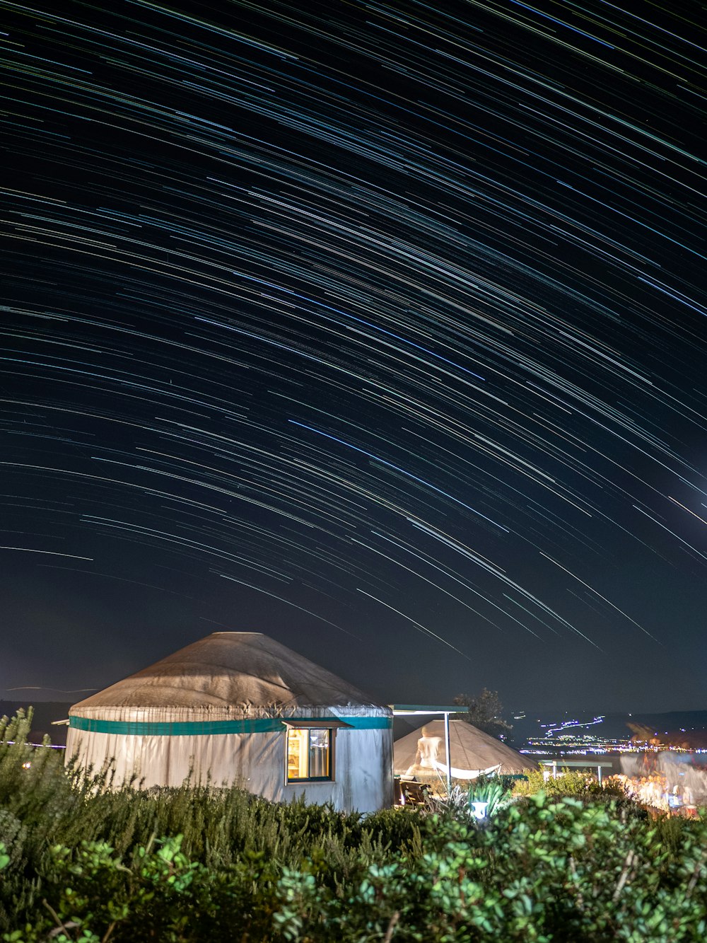 a house with a starry sky above it