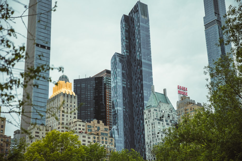 a group of tall buildings