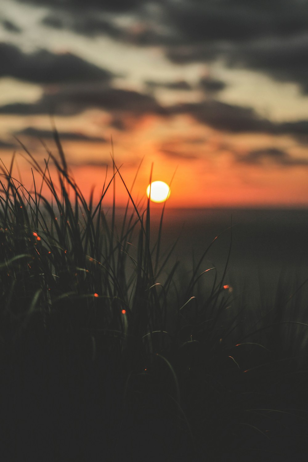 a sunset over a body of water