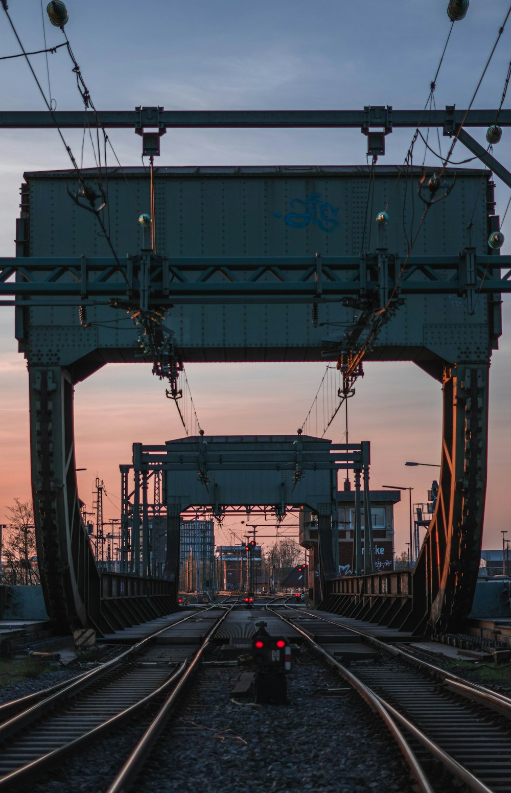 a train on the railway tracks