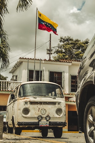 a flag on a pole