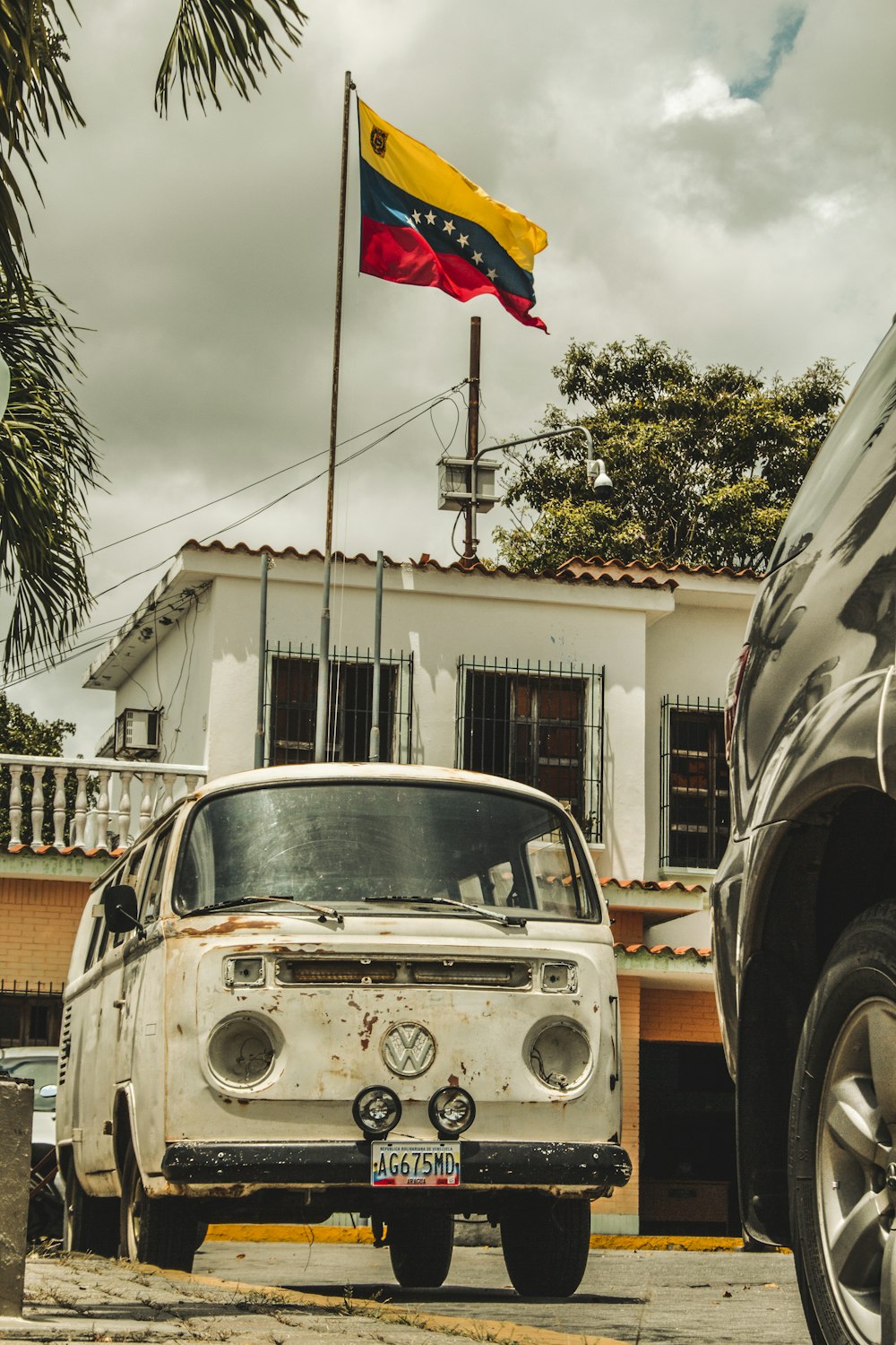 a flag on a pole