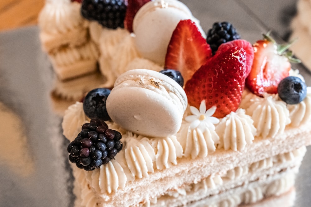 a cake with fruit on top