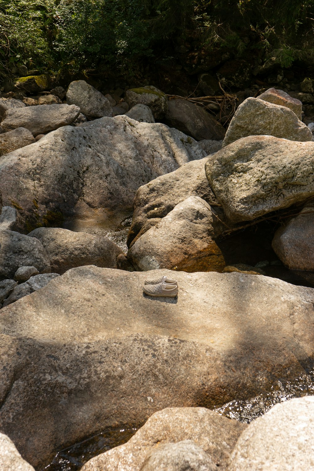 a rock in a stream