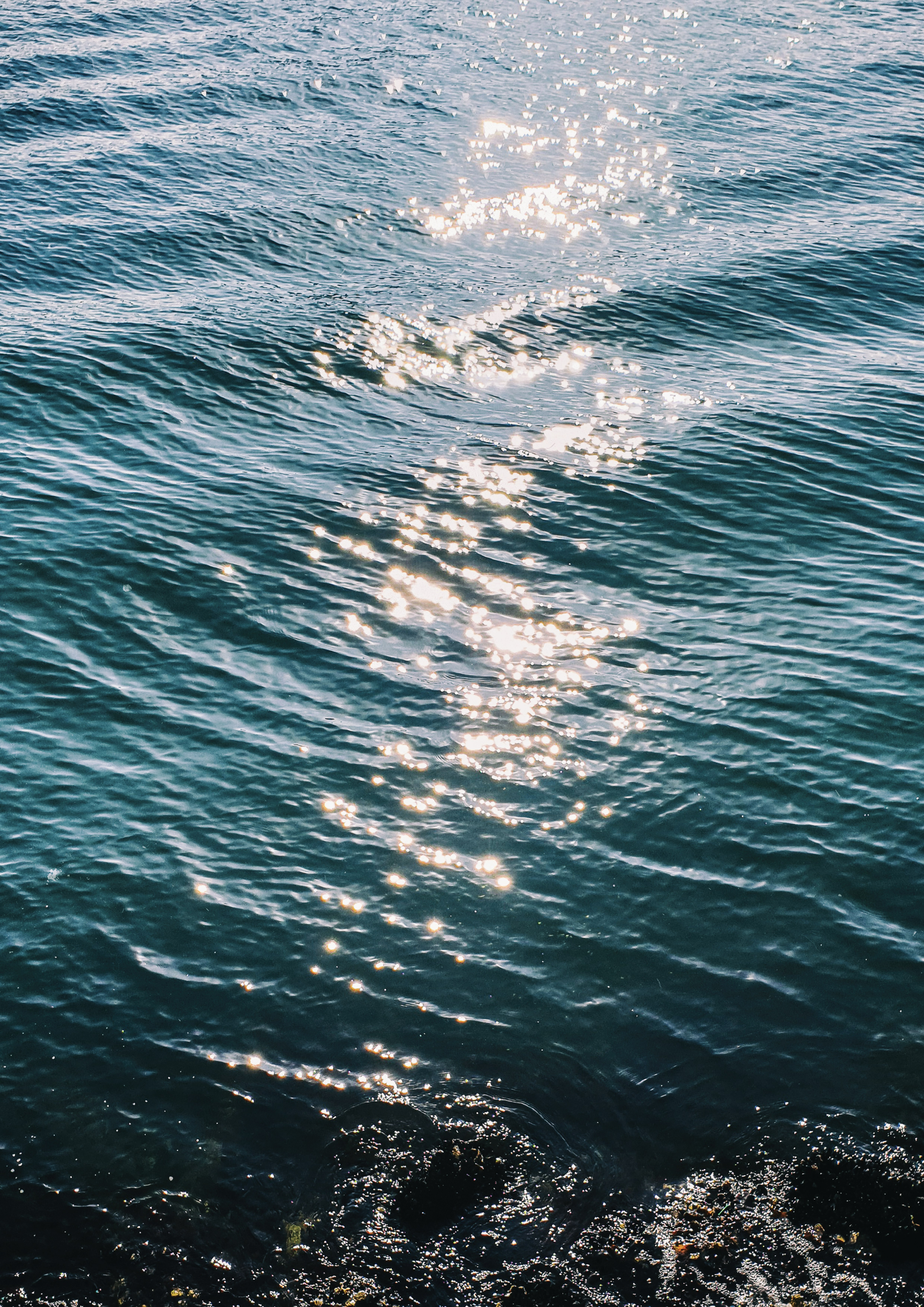 a body of water with waves