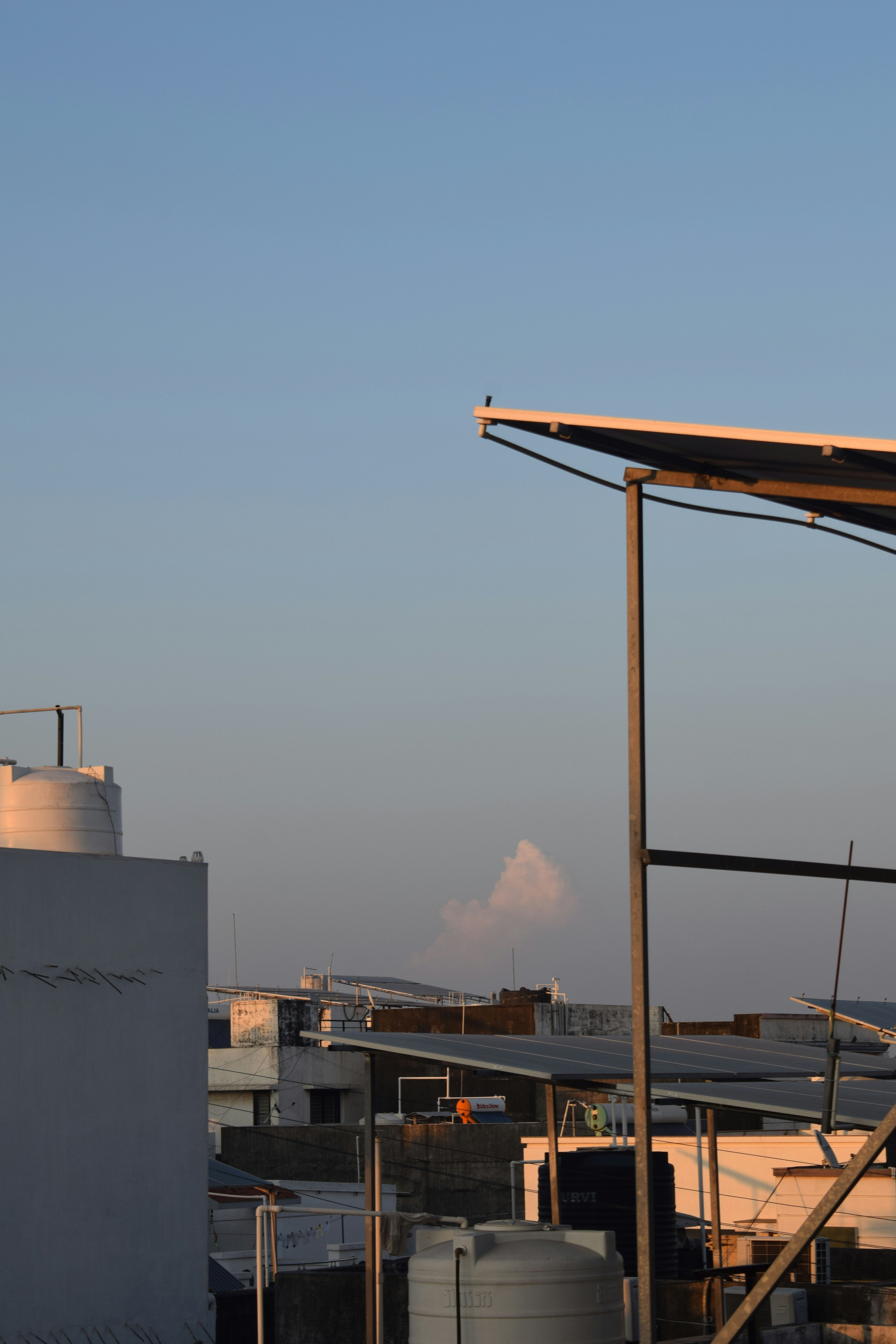 a large crane in front of a building