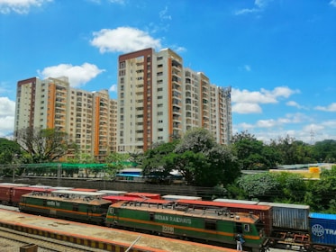 a train on the railway tracks