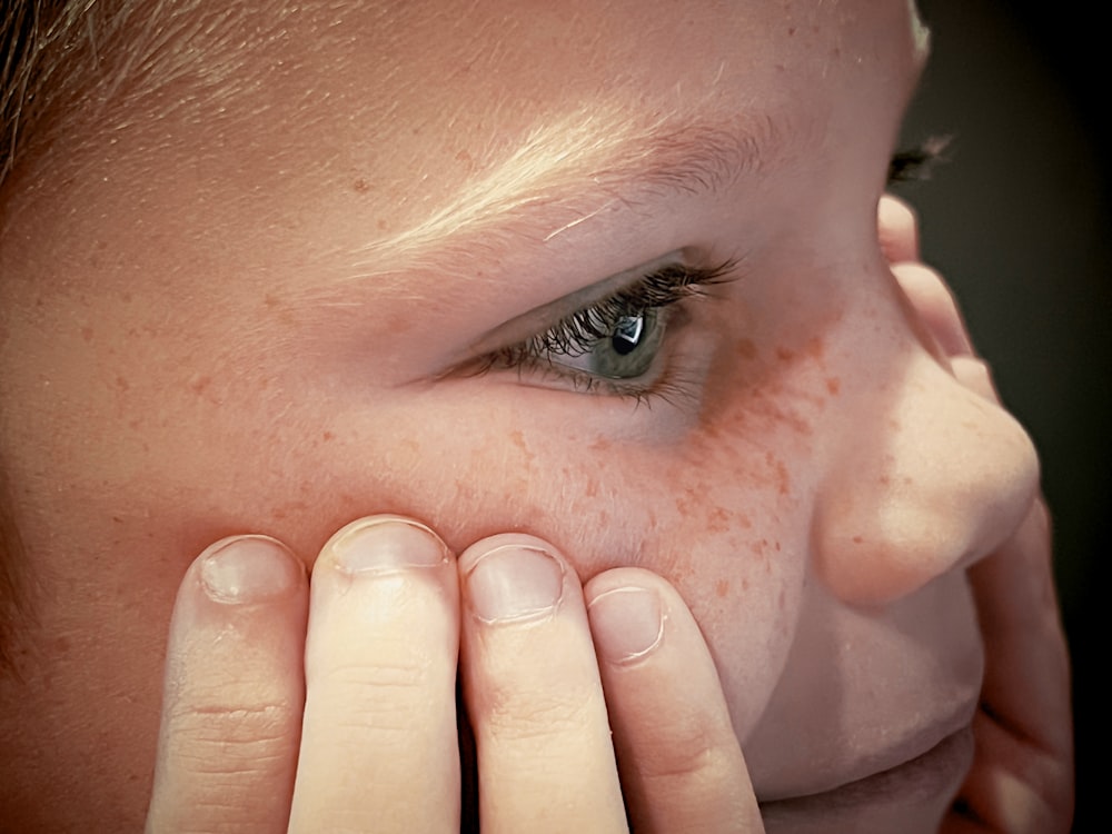 a close-up of a baby's face