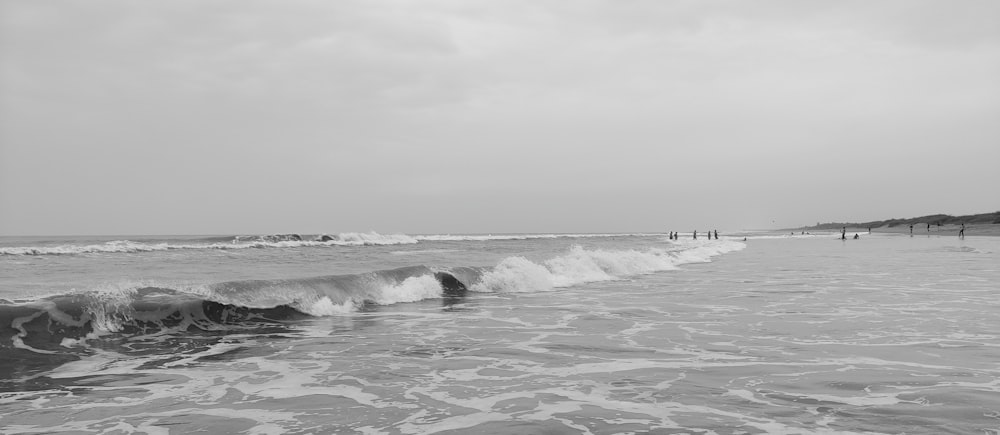 waves crashing on a beach