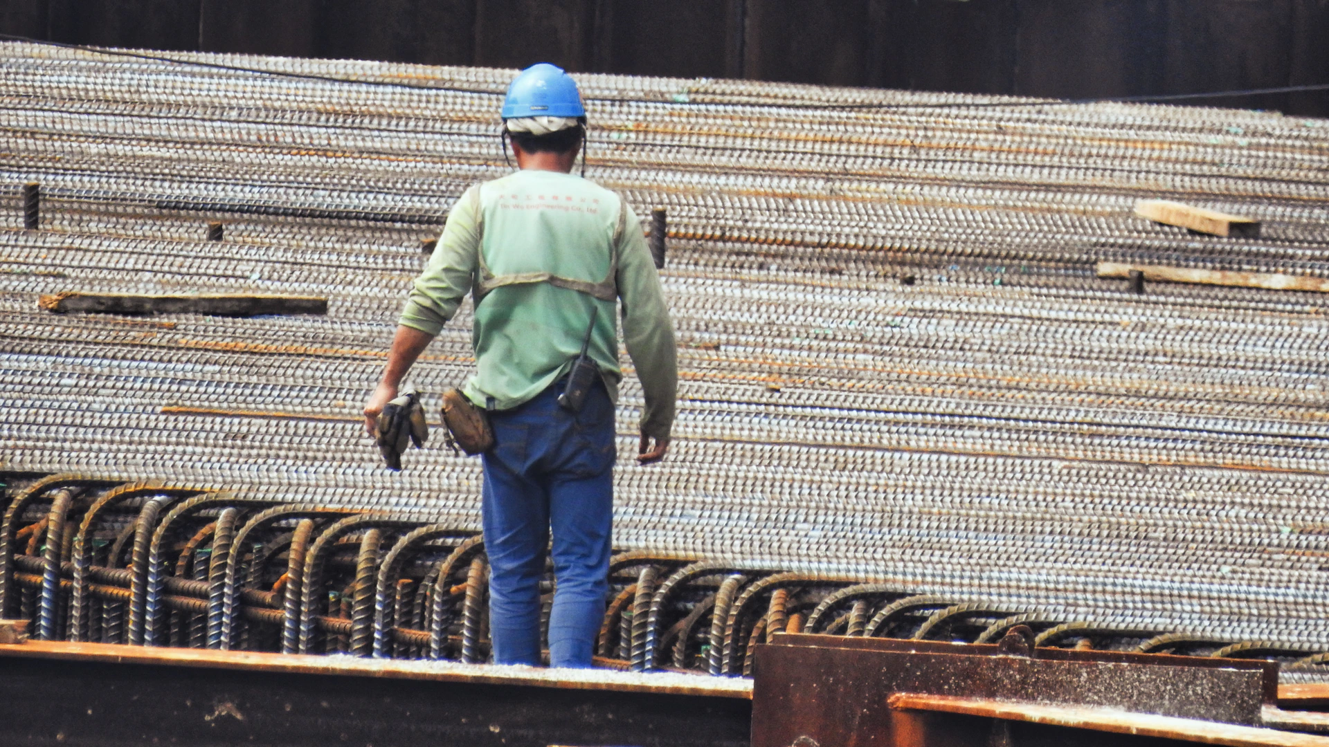 a man wearing a hard hat