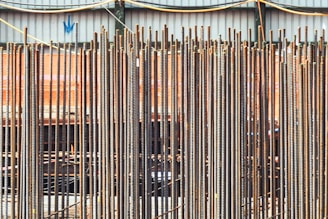 a close up of a fence