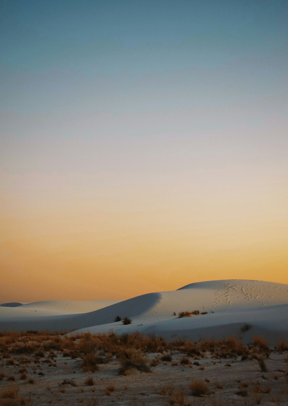 a desert landscape with a blue sky