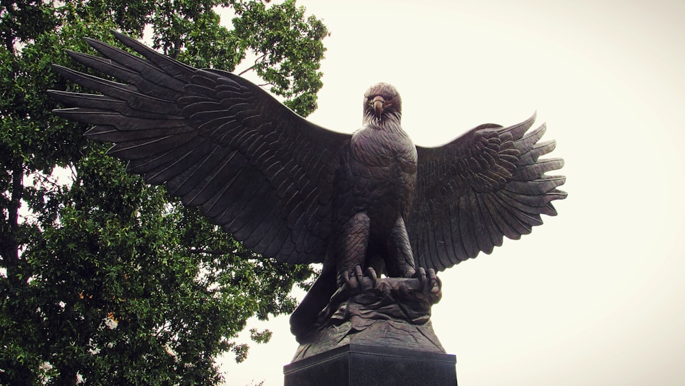 a statue of a bird