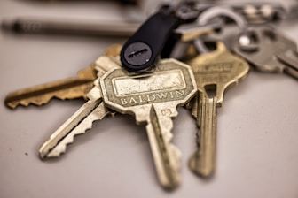 a key chain with a key