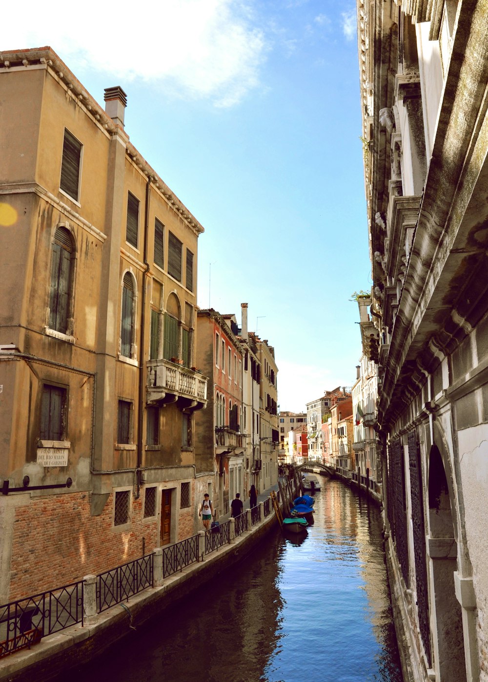 a canal with buildings along it