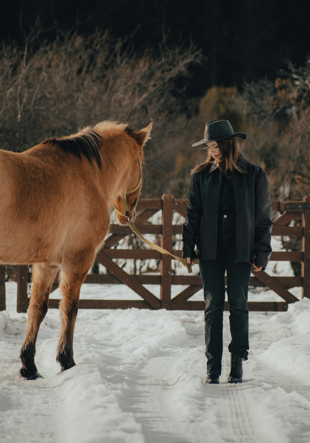 a man standing next to a horse