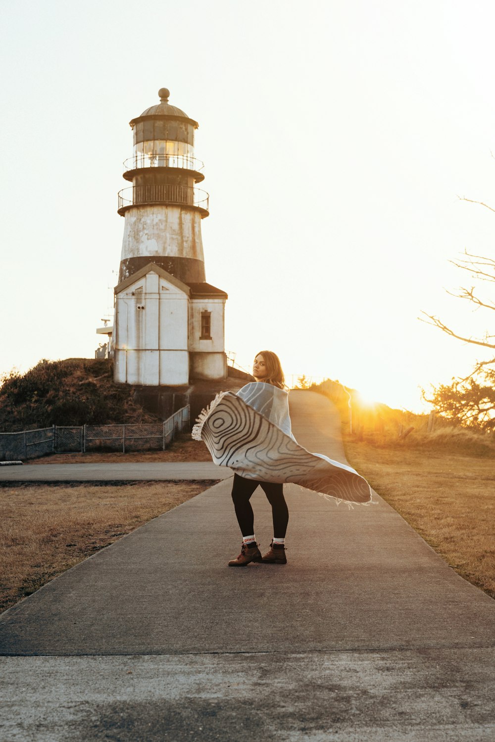 a person walking on a road