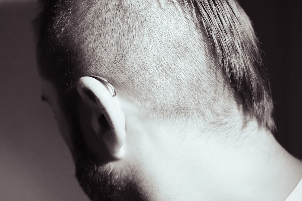 a close up of a person's ear