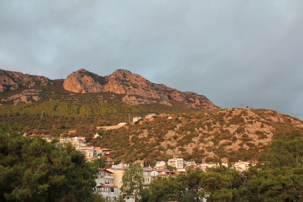 a town below a mountain