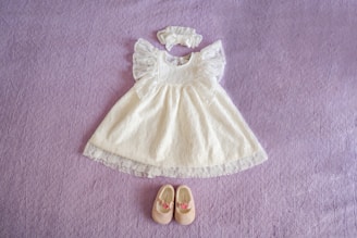 a white dress and shoes