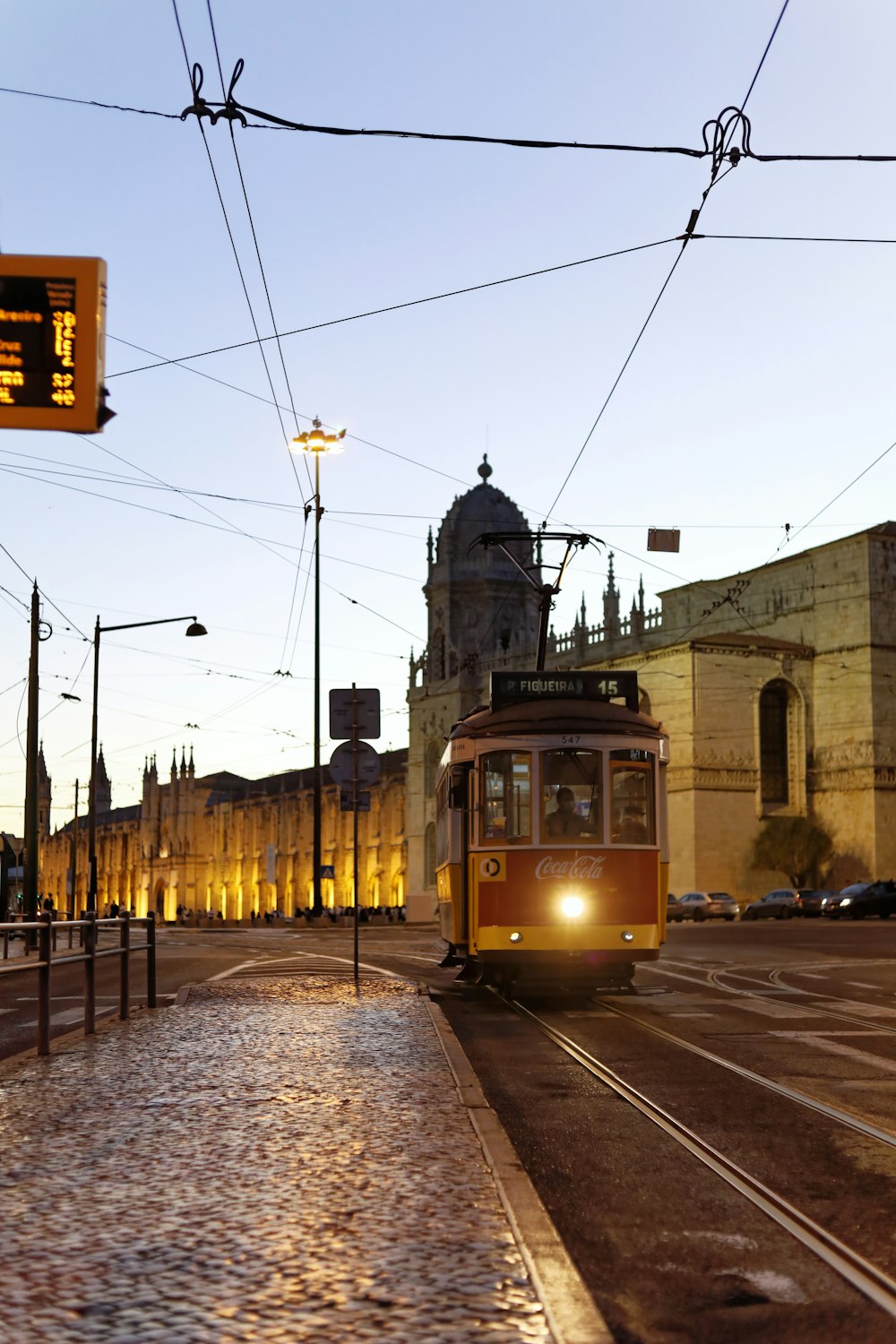 a trolley on a street