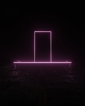 A sleek neon-outlined envelope glowing against a dark futuristic background.