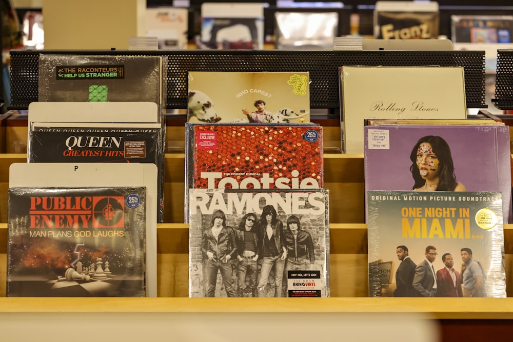 a group of books on a shelf