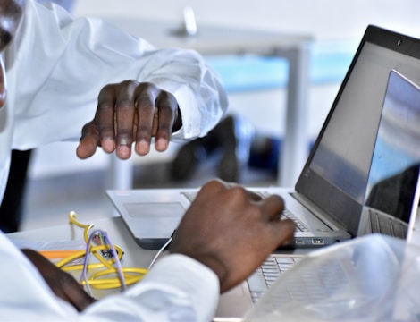 a man in a white coat