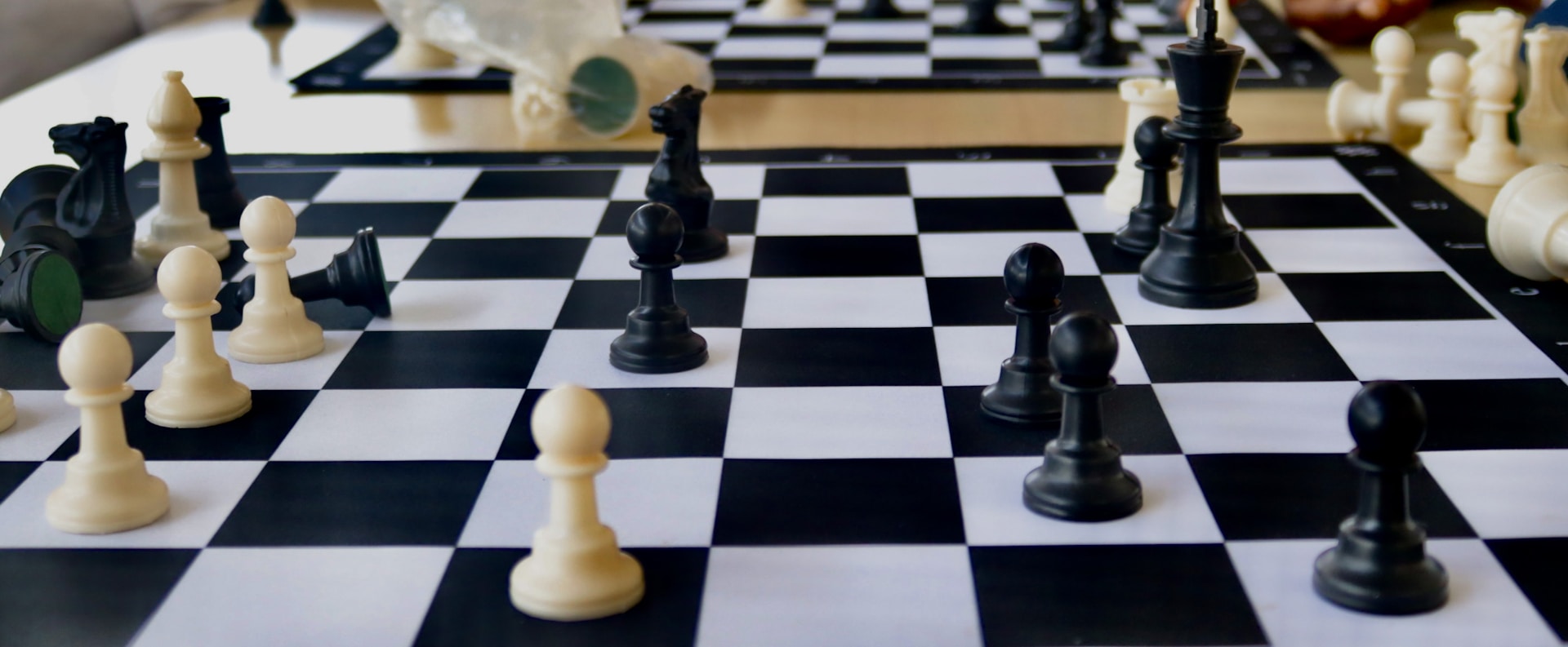 a chess board with chess pieces