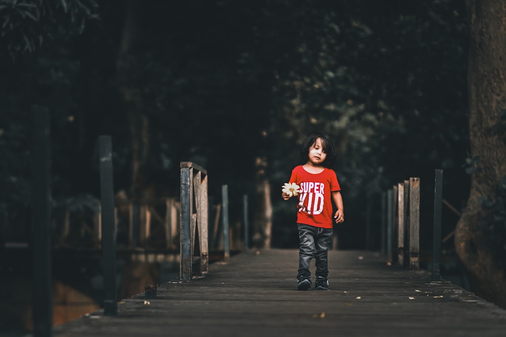 a person standing on a bridge