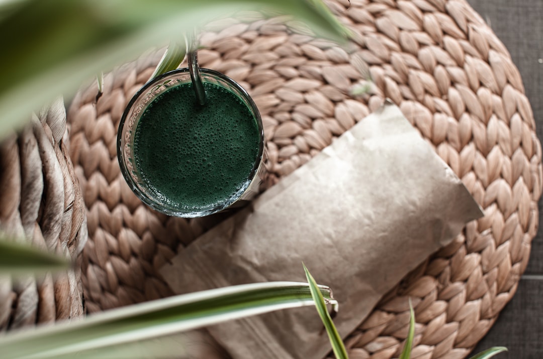 a bird nest with a green egg