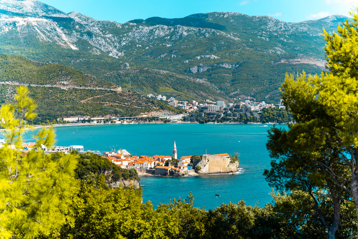 Montenegro bay and mountain landscape