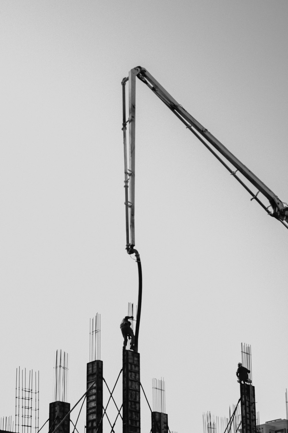 a person on a crane