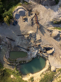 a high angle view of a river