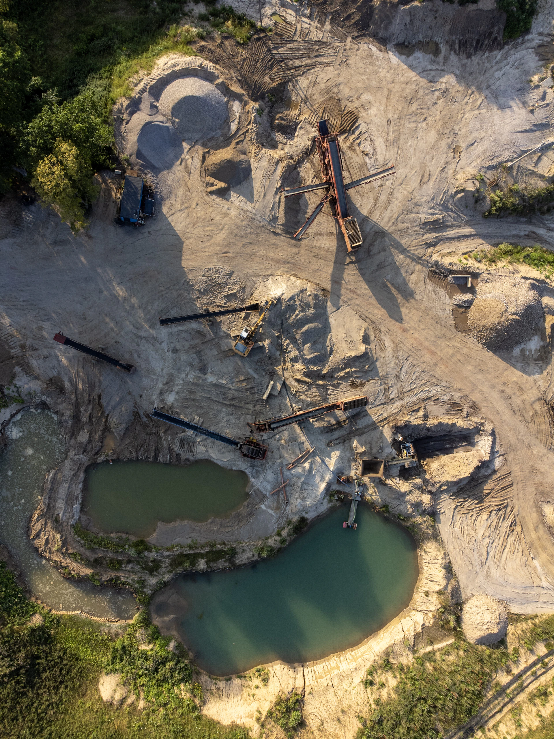 a high angle view of a river