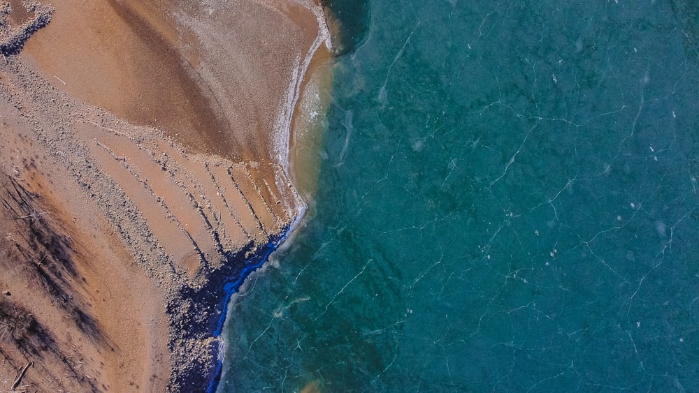 a close-up of a beach